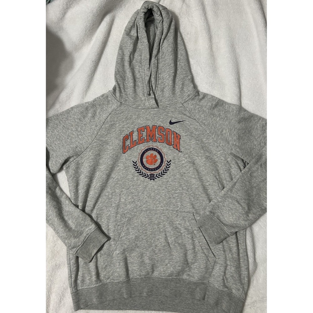 Nike Clemson Tigers Hoodie Mens Medium Gray Pullover NCAA College Football